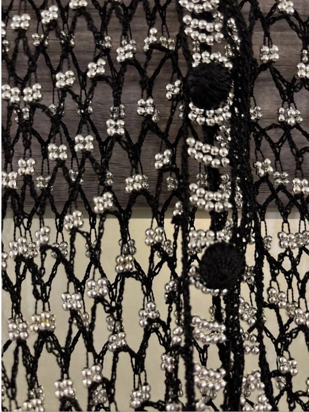 Vintage Y2K Black Crochet beaded Cardigan